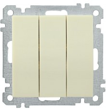 BOLERO кремовый Выключатель 3-клавишный 10А ВС10-3-0-Б  EVB30-K33-10  IEK