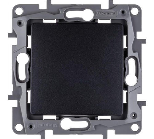 Etika Антрацит Выключатель 1-клавишный, автозажимные клеммы, 10AX, 250 В  672601  Legrand