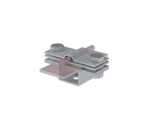 Универсальный держатель на мостовой опоре для прутка  5-8 мм и полосы до 40 мм с 3 пластинами HD  UDMO3-D5-8-B40 HD  КМ - профиль