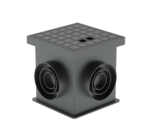 Колодец контрольный с крышкой. Размер 200х200х200мм. ABS-пластик  KK200-200-200  КМ-профиль