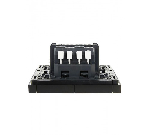 FORTE&PIANO Выключатель 2-клавишный проходной с индикацией 10А FP108 черный  FP-V22-1-10-1-K02  IEK