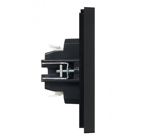 FORTE&PIANO Выключатель 2-клавишный проходной с индикацией 10А FP108 черный  FP-V22-1-10-1-K02  IEK