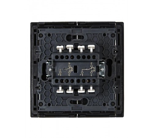 FORTE&PIANO Выключатель 2-клавишный проходной с индикацией 10А FP108 черный  FP-V22-1-10-1-K02  IEK