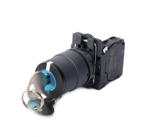 Переключатель SB5 в сборе модульный 22мм 2 позиции с фиксацией ключ 1пол 1НО  SB5AG21  SE