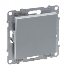 SUNO Выключатель без фиксации (кнопка) 6А 250В. Безвинтовые зажимы. Цвет "Алюминий"  721309  Legrand