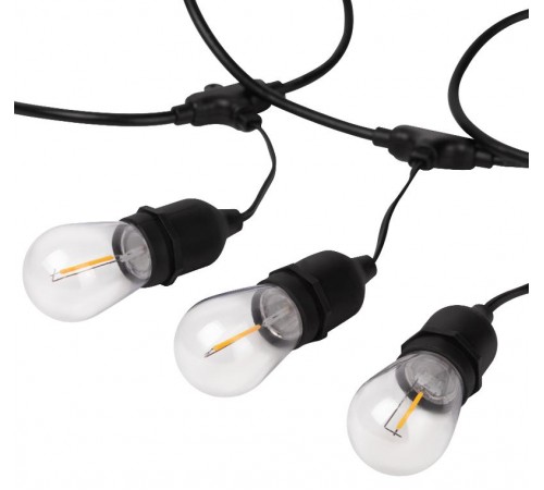 Гирлянда нить Филамент, ERABL-FIL1 4,5 м, длина провода 60 см, 10 LED, теплый белый, E27, каучук, 220В, IP44  Б0056017  ЭРА