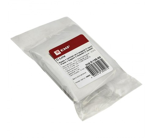 Рамка+суппорт на 2 модуля (1 пост) для парапетного кабельного канала C-Line  sup-2-105-50  EKF