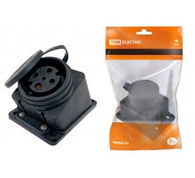 Розетка настенная с загл. наклон. каучук 3Р+РЕ 32А 380В IP44  SQ0612-0009  TDM