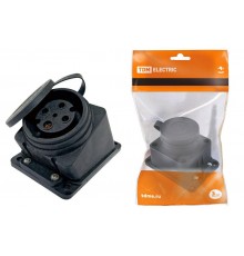 Розетка настенная с загл. наклон. каучук 3Р+РЕ 32А 380В IP44  SQ0612-0009  TDM