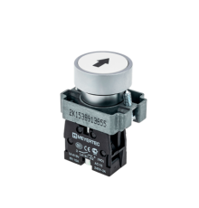 Кнопка плоская с маркировкой, белая, знак "стрелка вверх", 1NO, мет. MTB2-BAZ11334  58166  ОВЕН