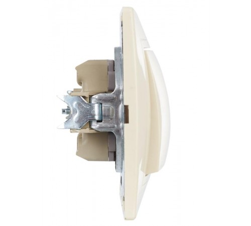 КВАРТА Кремовый Выключатель 1-клавишный проходной 10А ВСп10-1-0-ККм  EVK12-K33-10-DM  GENERICA