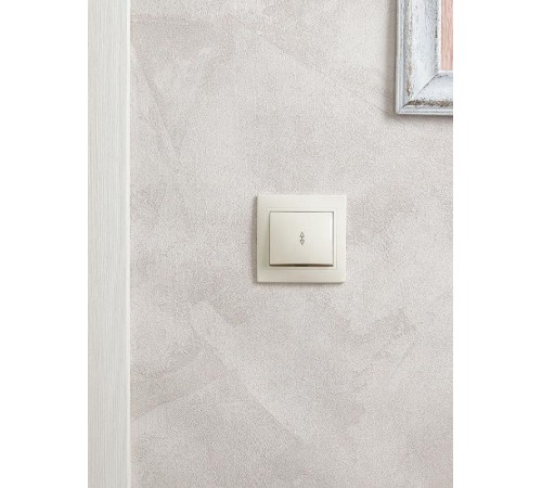 КВАРТА Кремовый Выключатель 1-клавишный проходной 10А ВСп10-1-0-ККм  EVK12-K33-10-DM  GENERICA