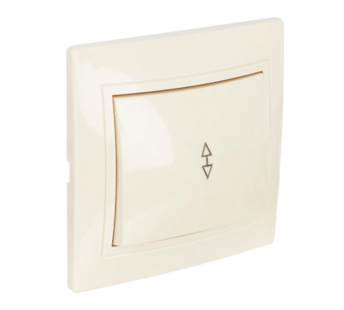 КВАРТА Кремовый Выключатель 1-клавишный проходной 10А ВСп10-1-0-ККм  EVK12-K33-10-DM  GENERICA