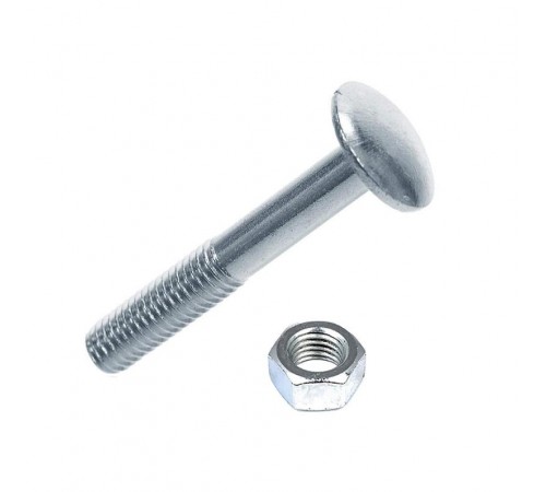 Болт DIN603 мебельный оцинк. М6х80 с гайкой (6 шт) - пакет   108766  Tech-KREP