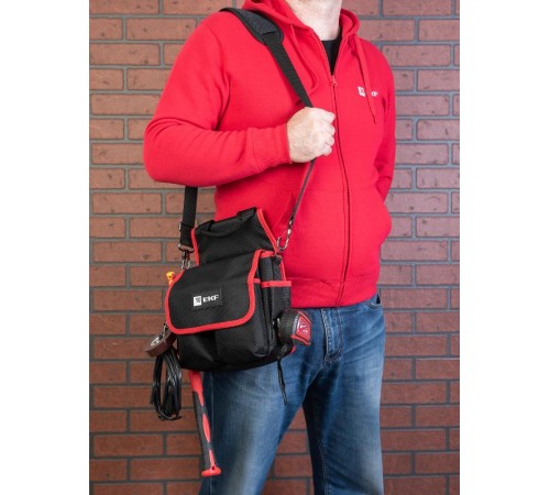 Сумка монтажника поясная с крышкой и ремнем С-14 EKF Professional  C-14  EKF