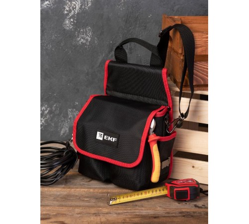 Сумка монтажника поясная с крышкой и ремнем С-14 EKF Professional  C-14  EKF