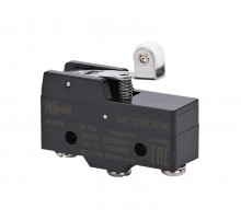 Миниатюрный конц. вык. 1НО1НЗ шарнирного короткого рычажного типа с роликом  34029DEK  DEKraft