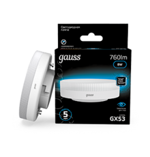 Лампа светодиодная GX53 8W 760lm 6500K LED 1/10/100  108008308  Gauss