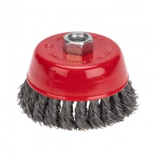 Щетка чашечная для УШМ, крученая стальная проволока, 100мм, М14  KR-91-1234  Kranz