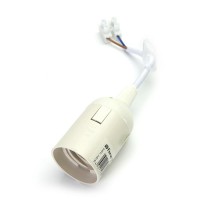 Патрон Е27 подвесной с клеммой, 230V, огнеупорный пластик, медь, полипропилен, цвет белый, размер 38*55 мм, LH108  41033  Feron