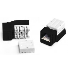 Вставка Keystone Jack KJNE-8P8C-C6-90-BK RJ-45(8P8C), категория 6, 110 IDC, заделка с помощью NE-TOOL, черная  222453  Hyperline