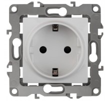 12А-2002-01  Розетка с заземлением со шторками, 16АХ-250В, Эра12, Al+Cu белый  Б0038586  ЭРА