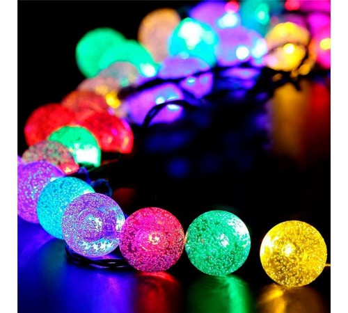 Гирлянда светодиодная Нить Шарики ENIN - 25BG кракле d25мм, 2 м, RGB, 220V  Б0055997  ЭРА