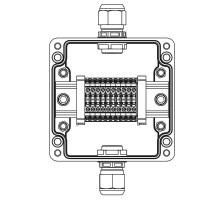 Взрывозащищенная клеммная коробка из полиэстера TBE-P-03-(10xCBC.2)-1xPABMP(A)-1xPABMP(C)1Ex e IIC Т5 Gb / Ex tb IIIC T95°C Db IP66  1231.031.22.121Z