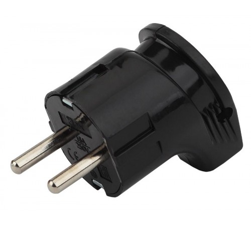 Vx3-B ЭРА Вилка с/з угловая 16A черная (24/480/3840)  Б0039679  ЭРА