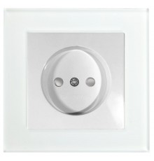 GLS10-7009-01 Розетка 1-местная с защитной шторкой б/з, 250В, 10А, серия Катрин, белый  39166  STEKKER