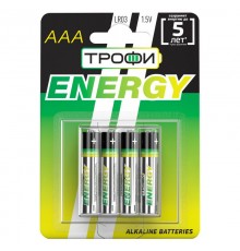 Батарейка щелочная (алкалиновая) LR03-4BL ECO (40/960/37440) (AAA)   Б0017044  ТРОФИ
