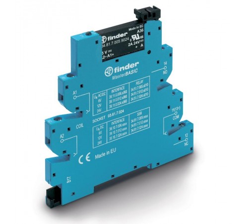 Интерфейсный модуль, твердотельное реле, серия MasterBASIC; выход 6A (24В DC); питание 125В AC/DC  391001259024  Finder