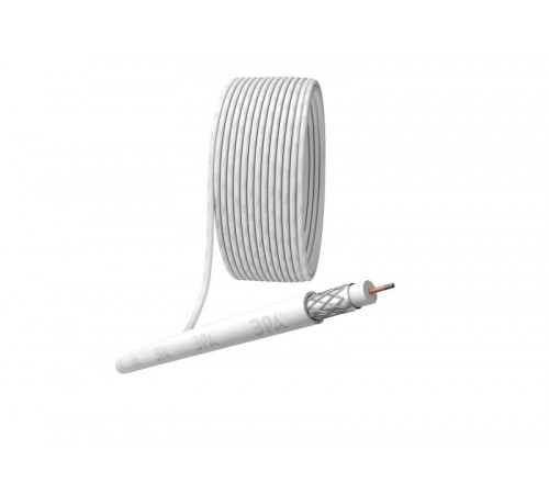 ЭРА Кабель коаксиальный RG-6U, 75 Ом, CCS/(оплётка Al 48%), PVC, цвет белый, бухта 10 м, SIMPLE  Б0044598  ЭРА