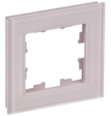 BRITE Рамка 1-ая РУ-1-2-Бр стекло розовый матовый  BR-M12-G-31-K14  IEK