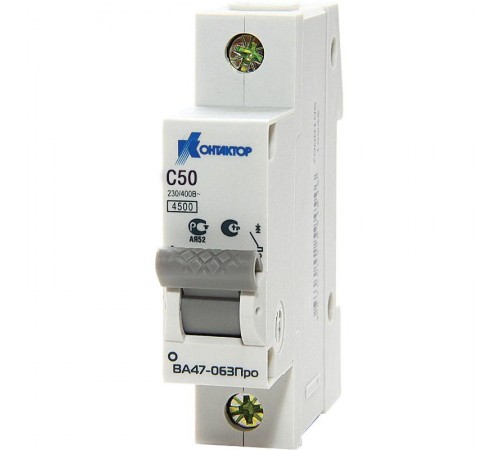 Выключатель автоматический ВА47-063Про, 1П, 25A, Icu-4,5kA, х-ка  В   7000008  Контактор (Legrand)