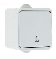 Прага Кнопка звонка 1-клавишная 10А IP44 белая EKF  EKZ10-026-10-44  EKF