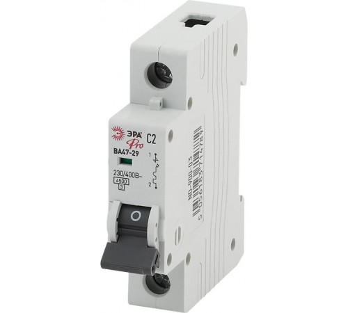 Выключатель автоматический однополюсный Pro NO-900-03 ВА47-29 1P 2А кривая C  Б0031736  ЭРА