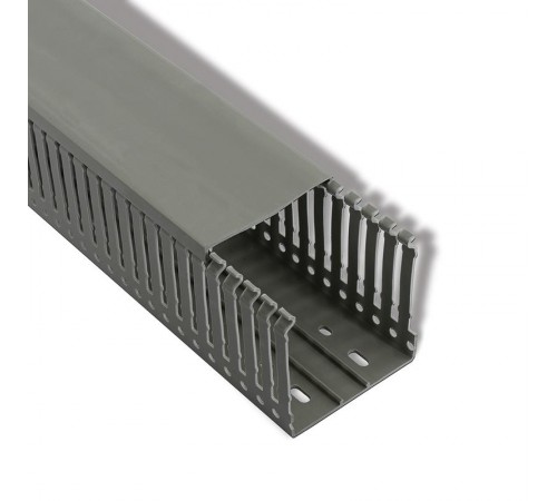 Кабель-канал перфорированный самоклеящийся 60х60 серый (паз 5мм, зуб 7мм с отв.)  28-5017  REXANT