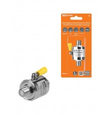 Грозозащита коакс кабеля TV/SAT/CATV, F-штекер/F-штекер, 75 Ом, DC-3 ГГц, газ, 100Вт, с зазем,  SQ2404-0002  TDM