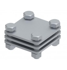 Соединитель плоского проводника до 30 мм три пластины, гор. цинк, 391161  МС-161-ГЦ   Ostec