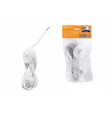 Шнур с ножным выключателем и плоской вилкой ШУН01В ШВВП 2х0,75мм2 3,5м. белый  SQ1305-0061  TDM