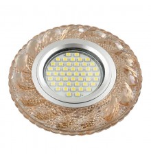 Светильник декор.встр Luciole DLS-L147 GU5.3 GLASSY/TEA GU5.3 доп.LED подсветка 3Вт, стекл,зерк./светло-коричневый.  UL-00003898  Fametto