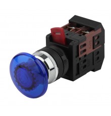 Кнопка управления  AEА-22 "Грибок" синий d22мм 1з+1р (10/400/3200)  Б0045635  ЭРА