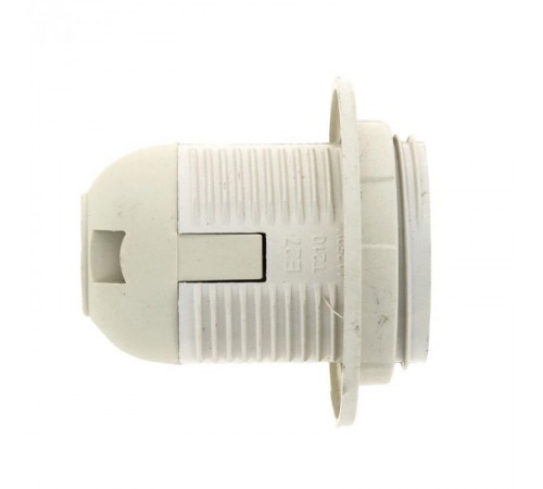 Патрон с кольцом термостойкий пластик Е27 белый PROxima  LHP-E27-r  EKF