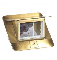 Выдвижной розеточный блок - неукомплектованный - IP 40 - 3 модуля - латунь  054015  Legrand