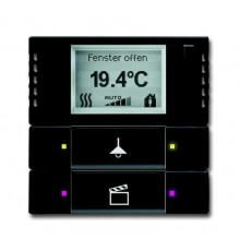 6128/28-885-500 Терморегулятор KNX с дисплеем и сенсором, 2/4-клавишный, чёрный бархат  6134-0-0339  2CKA006134A0339  ABB