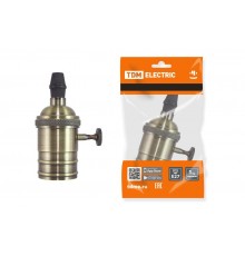 Патрон подвесной Е27 с выключателем, металлический "Лофт", бронза  SQ0335-0068  TDM