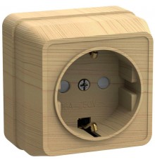 ОКТАВА сосна Розетка 1-местная О/У c/з со шторками 16А РСш20-3-ОС  ERO14-K03-16-DC  GENERICA