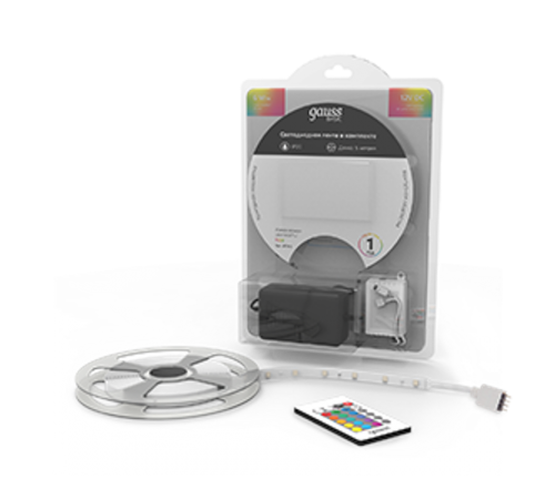 Лента светодиодная Basic в комплекте LED 5050/30 12V 6W/m 390lm/m RGB 10mm IP20 5m 1/50  BT012  Gauss