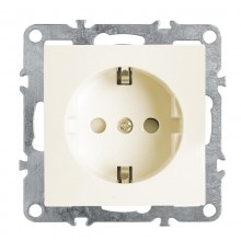 PST16-9110-02 Розетка 1-местная с/з (механизм), 250В, 16А, серия Эрна, слоновая кость  39328  STEKKER